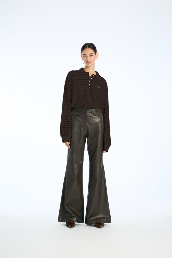 Flared Leather Pants Mole