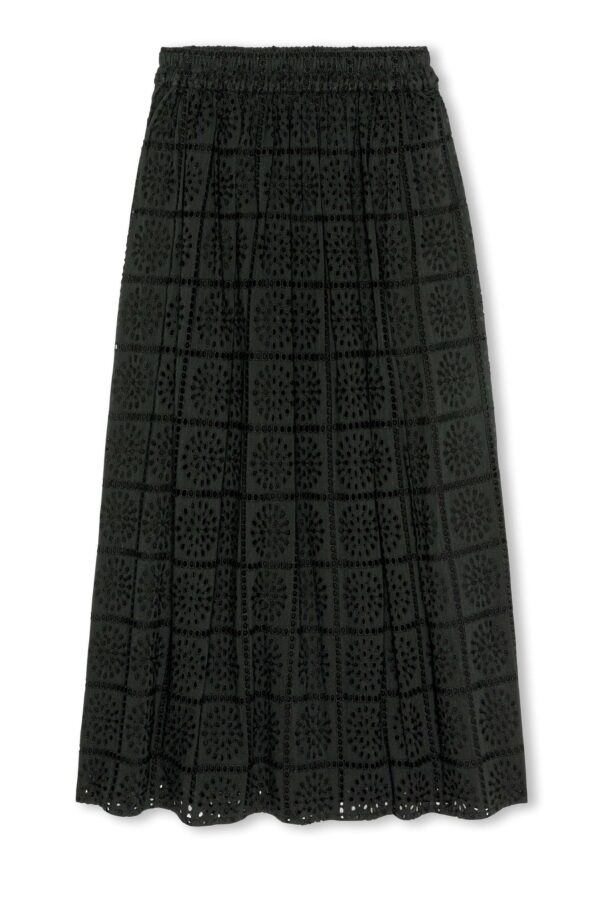 Dax Skirt Black Grid Embroidery