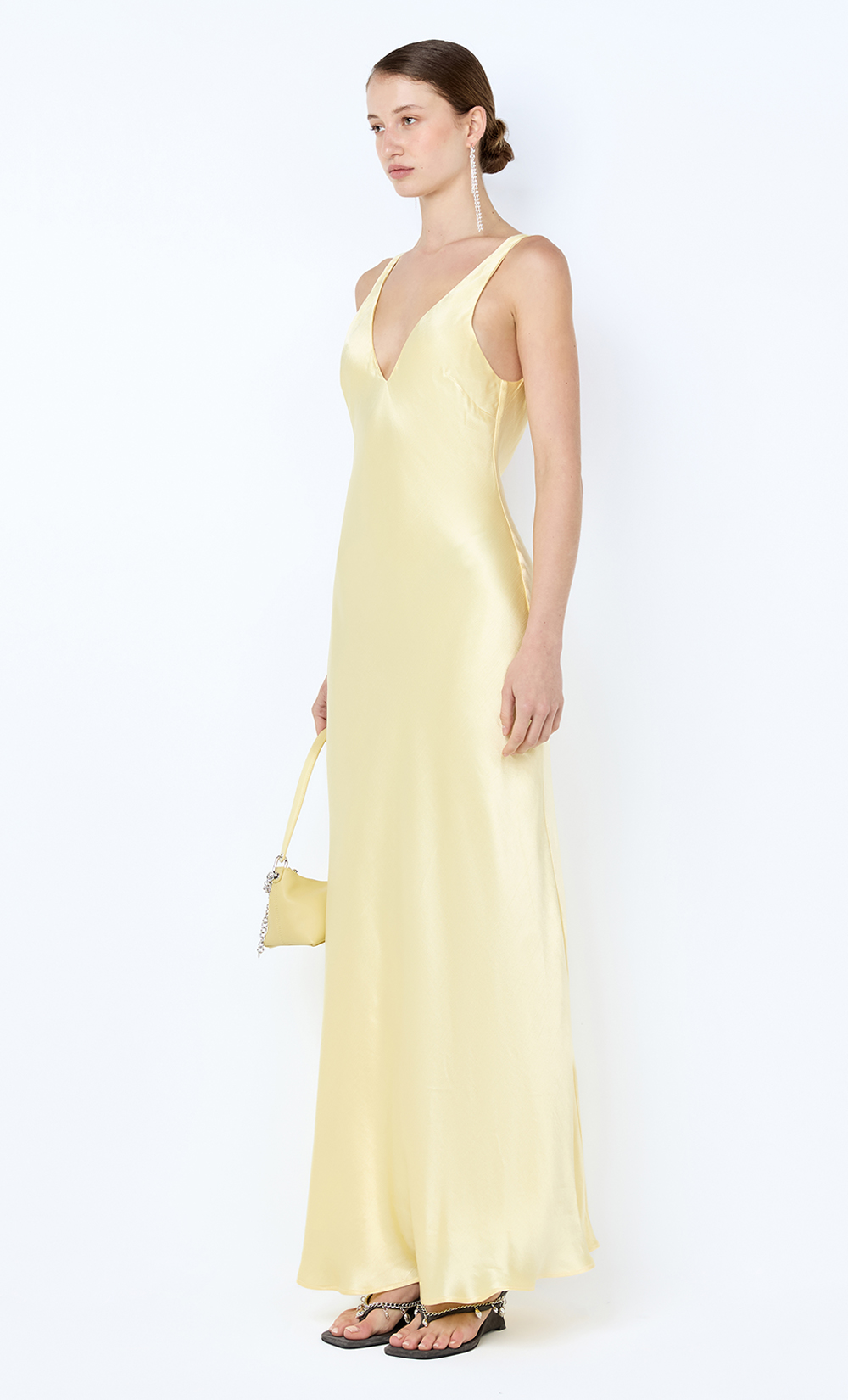 Florence V Neck Maxi Dress Citron - Image 2