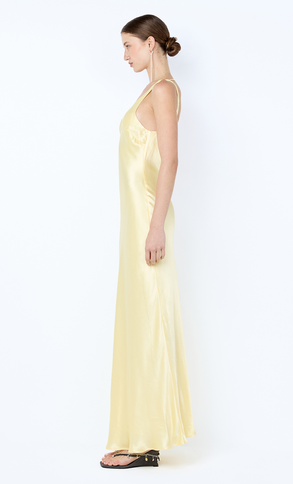 Florence V Neck Maxi Dress Citron - Image 3
