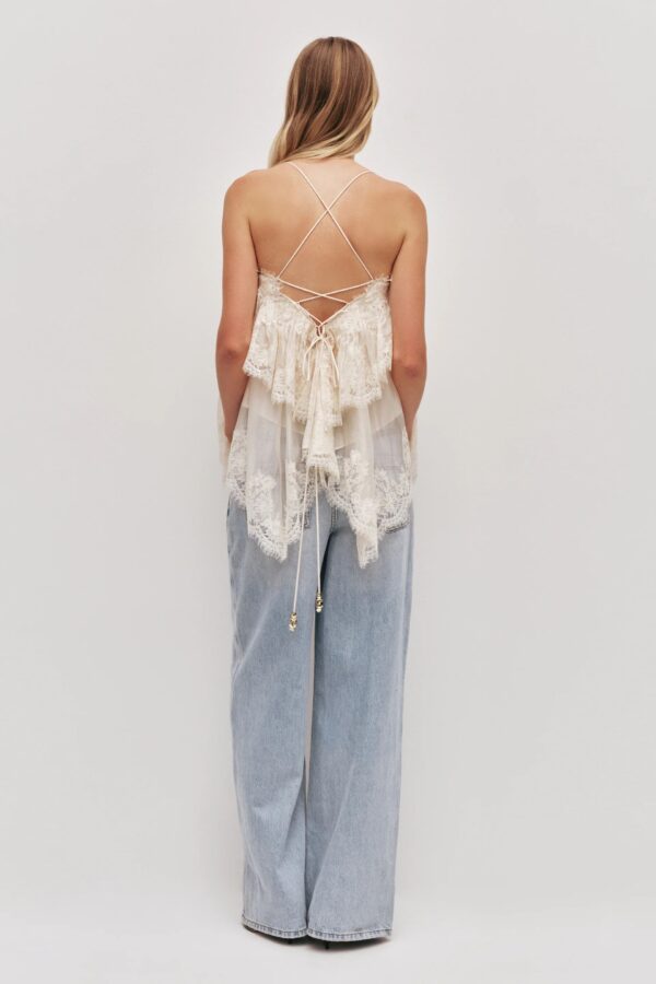 Ophelia Lace Cami Pastel Yellow - Image 3