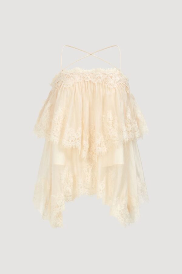Ophelia Lace Cami Pastel Yellow - Image 4