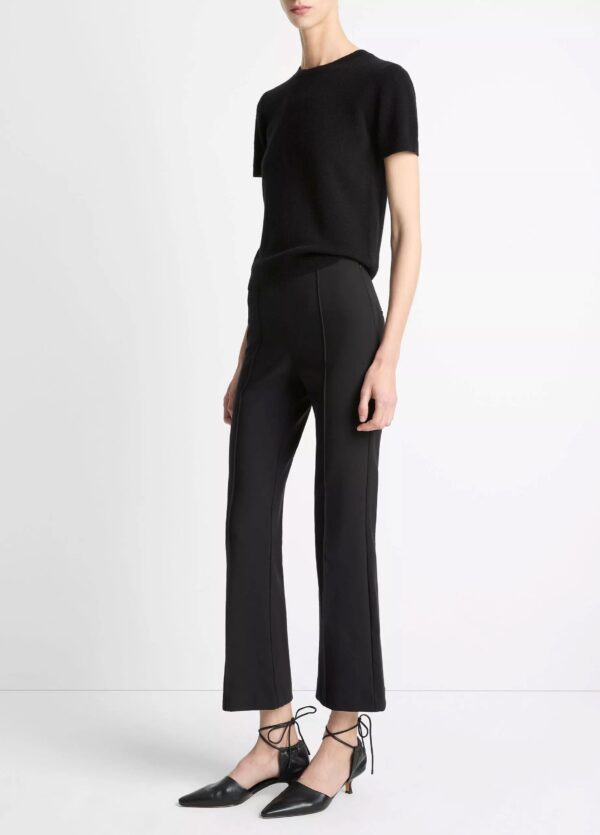 Mid Rise Pintuck Crop Flare Black - Image 2