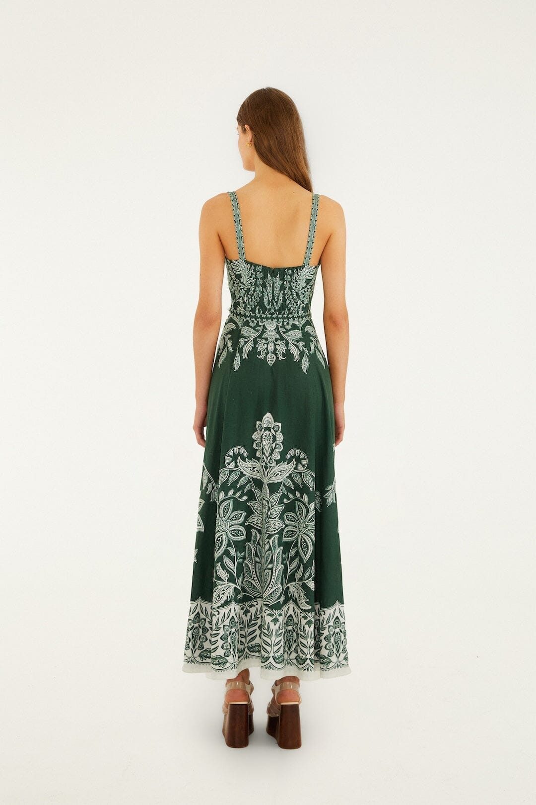 Miranda Dark Green Belt Buckles Maxi Dress Miranda Dark Green - Image 3