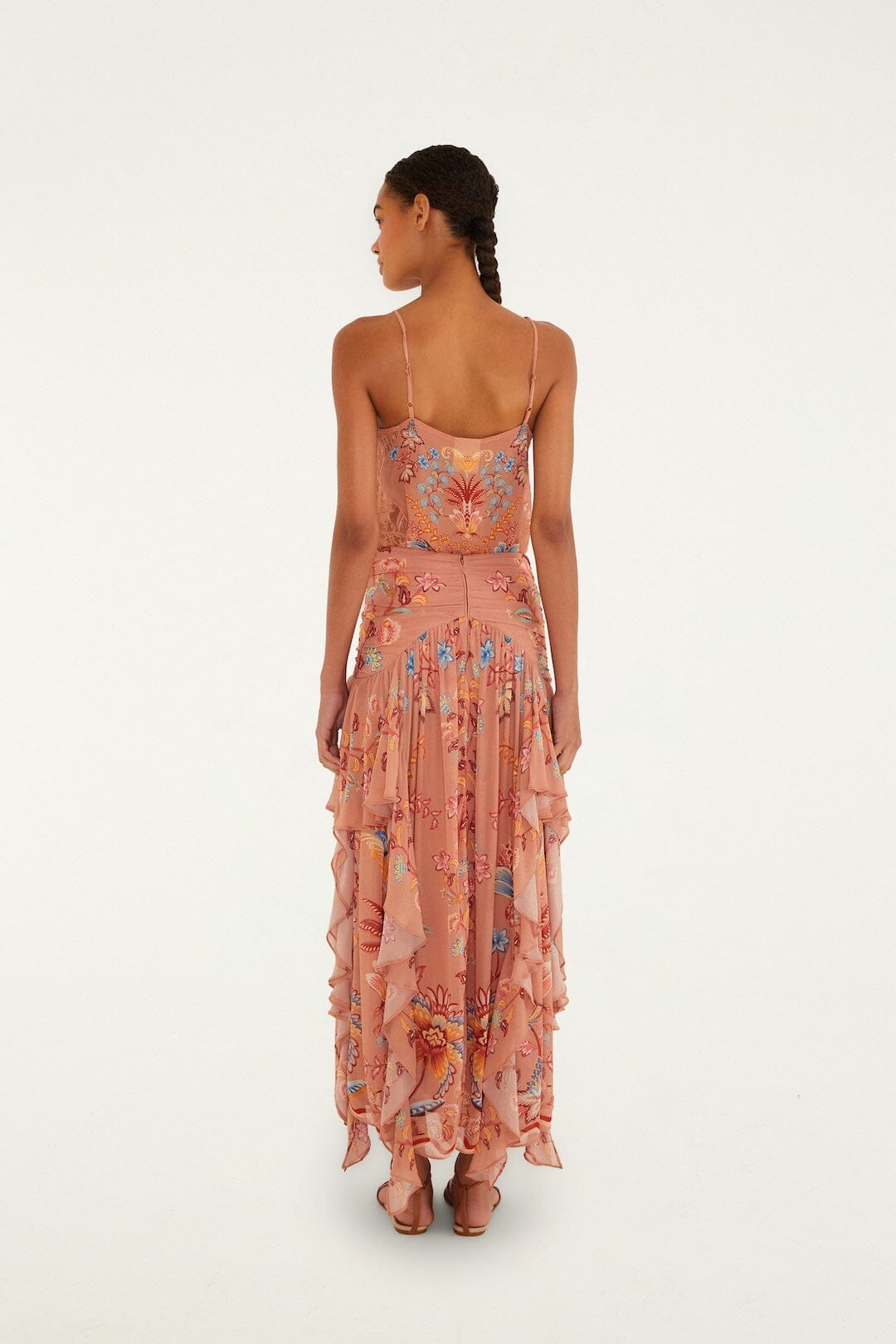 Boho Enchance Mocha Maxi Ruffles Skirt Boho Enchance Mocha - Image 4