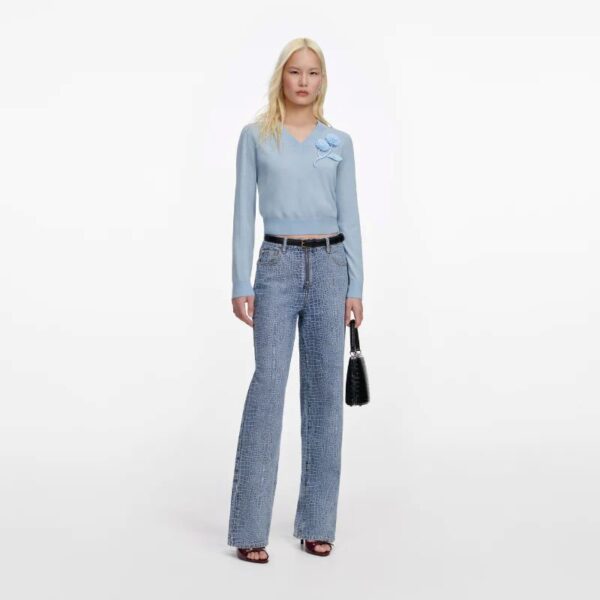 Blue Rose Wool Jumper  Blue