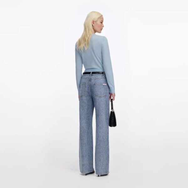 Blue Rose Wool Jumper  Blue - Image 3