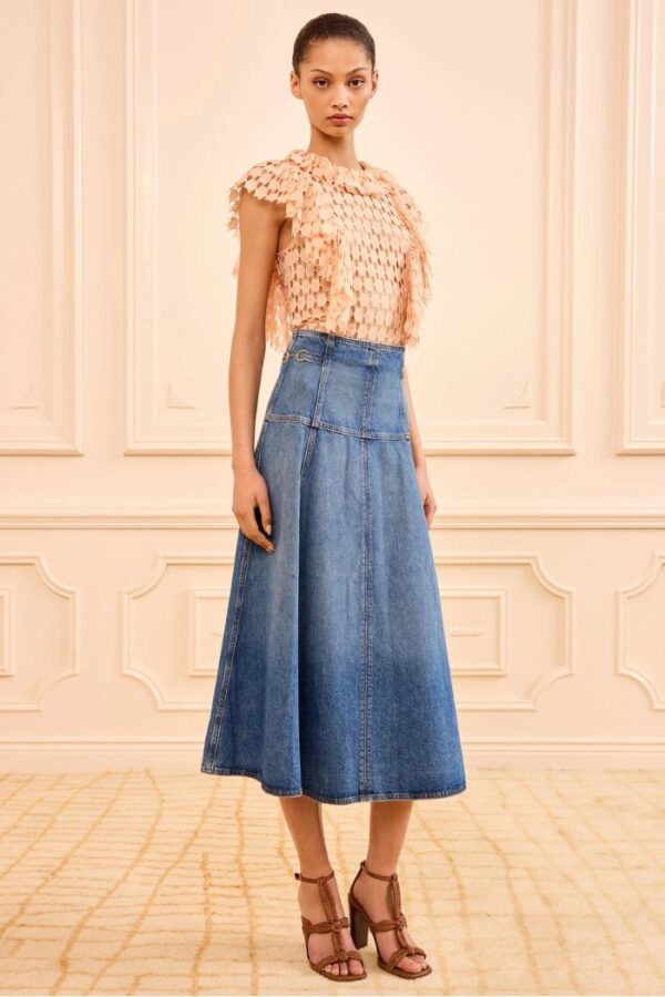 Brigette Denim Midi Skirt Danube