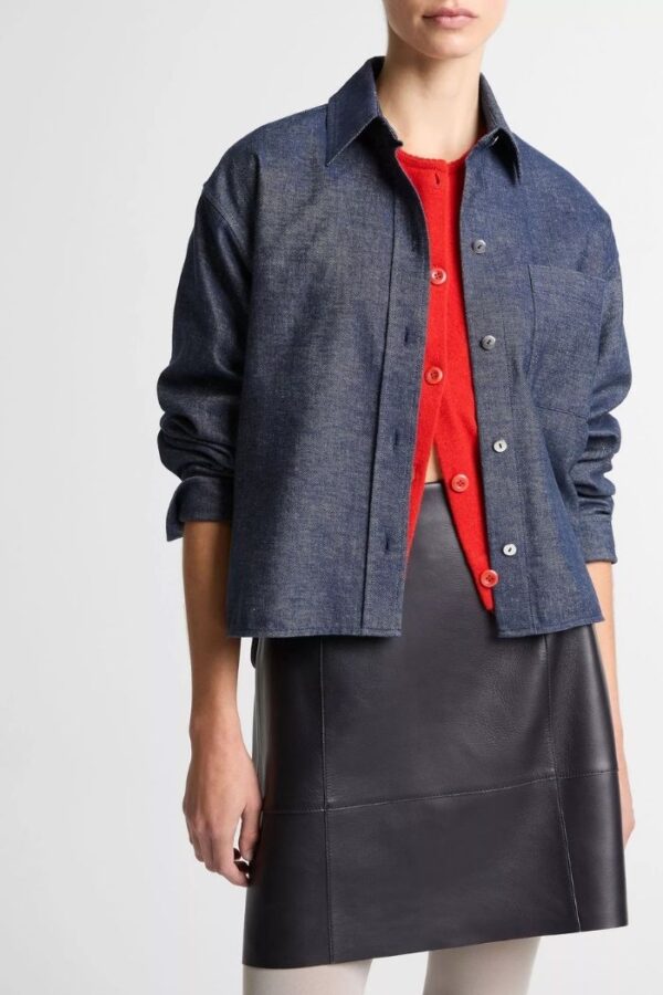 Cropped L/S Shirt  Indigo