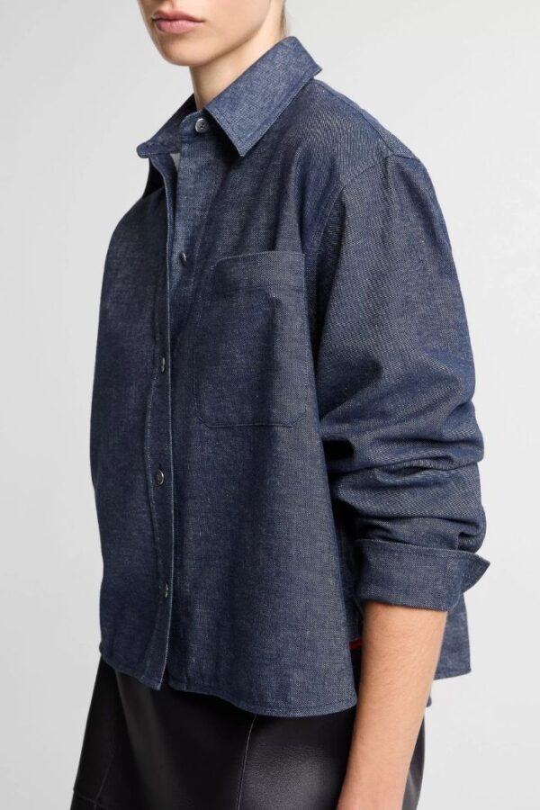 Cropped L/S Shirt  Indigo - Image 2