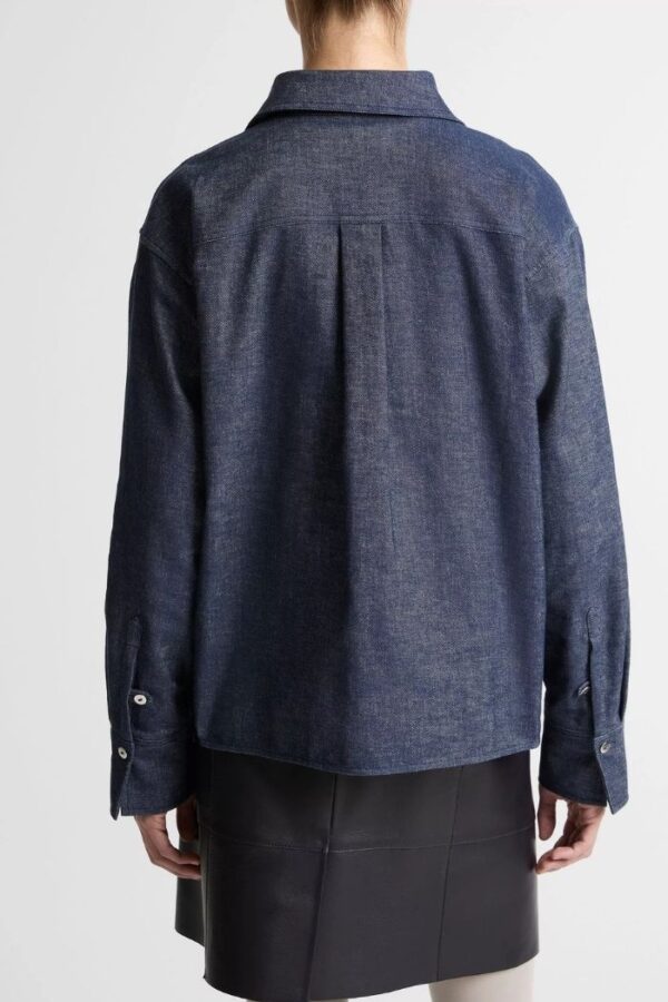 Cropped L/S Shirt  Indigo - Image 3