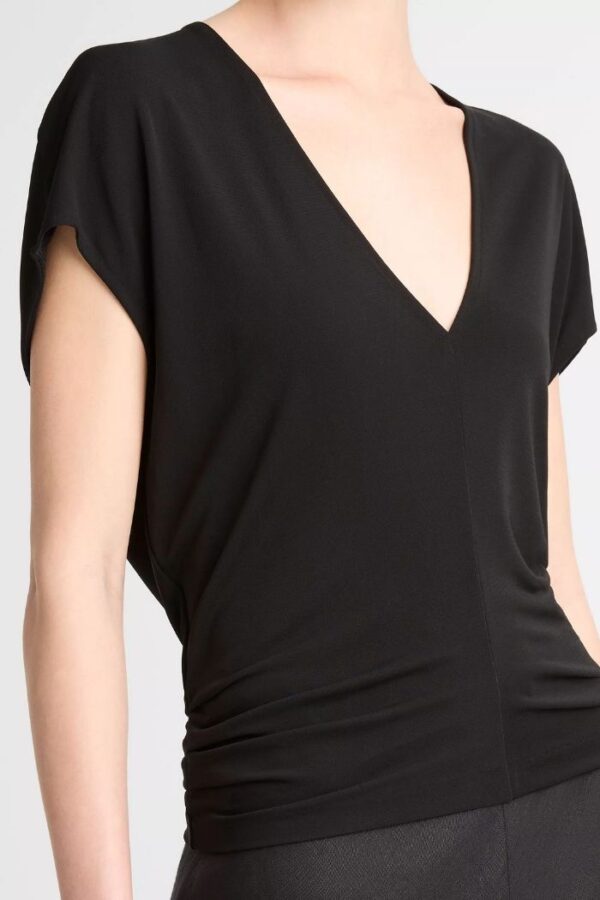 Flutter Sleeve V Neck  Black - Image 4