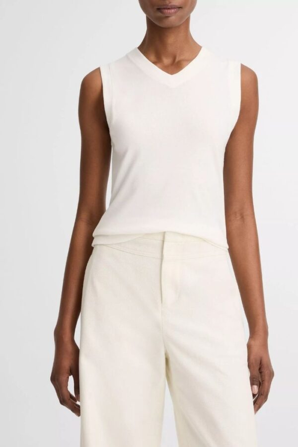 High V Shell Top  Optic White
