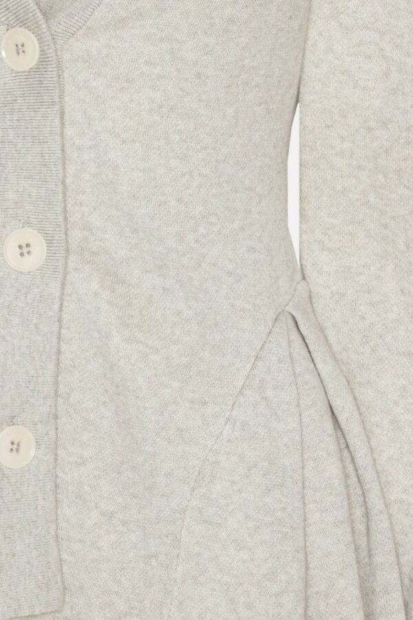 Peplum Knit Cardigan  Pumice Stone - Image 3