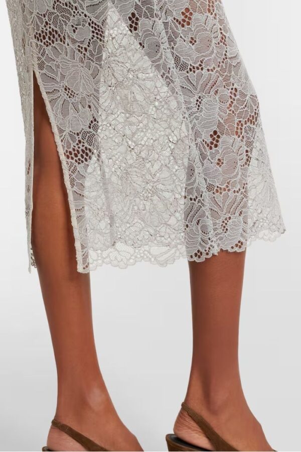 Lace Midi Pencil Skirt Pumice Stone - Image 3
