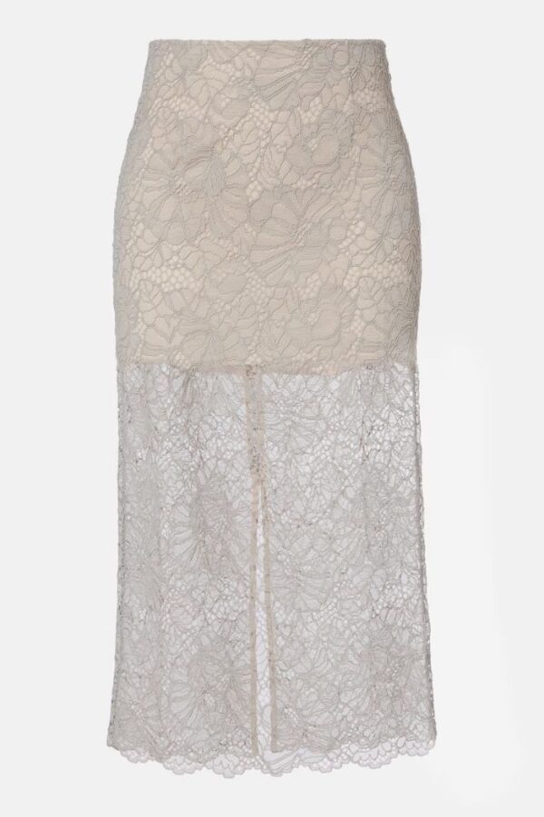 Lace Midi Pencil Skirt Pumice Stone - Image 5