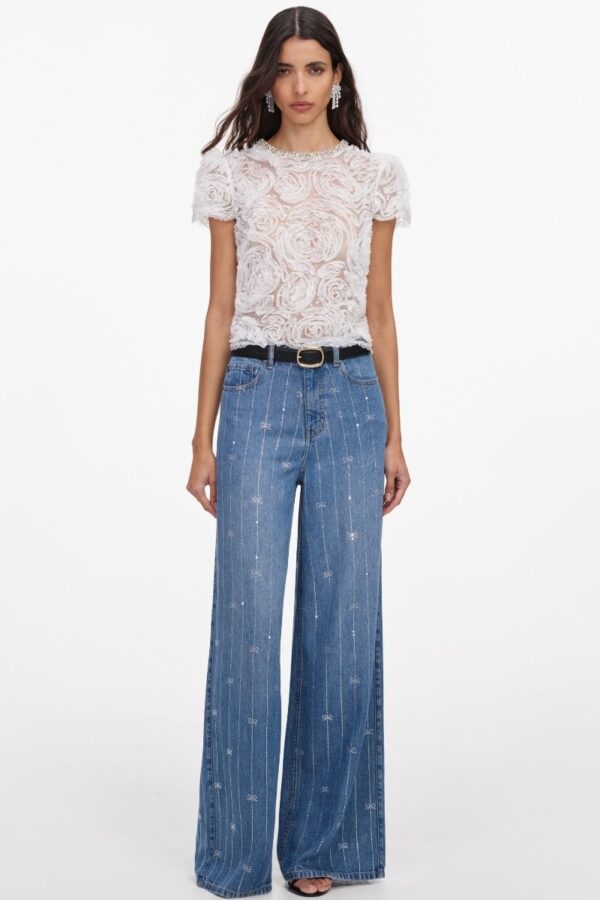 Rhinestone Stripe denim Jeans
