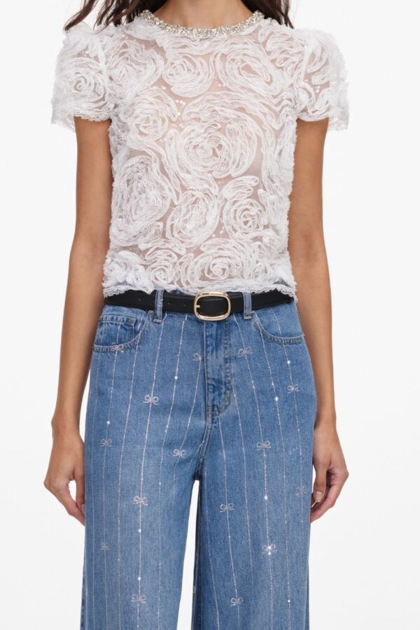 Rhinestone Stripe denim Jeans - Image 3