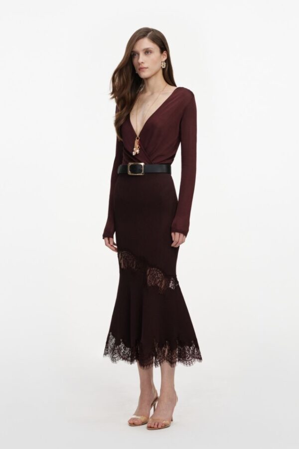 Brown Viscose Knit Bodysuit - Image 2