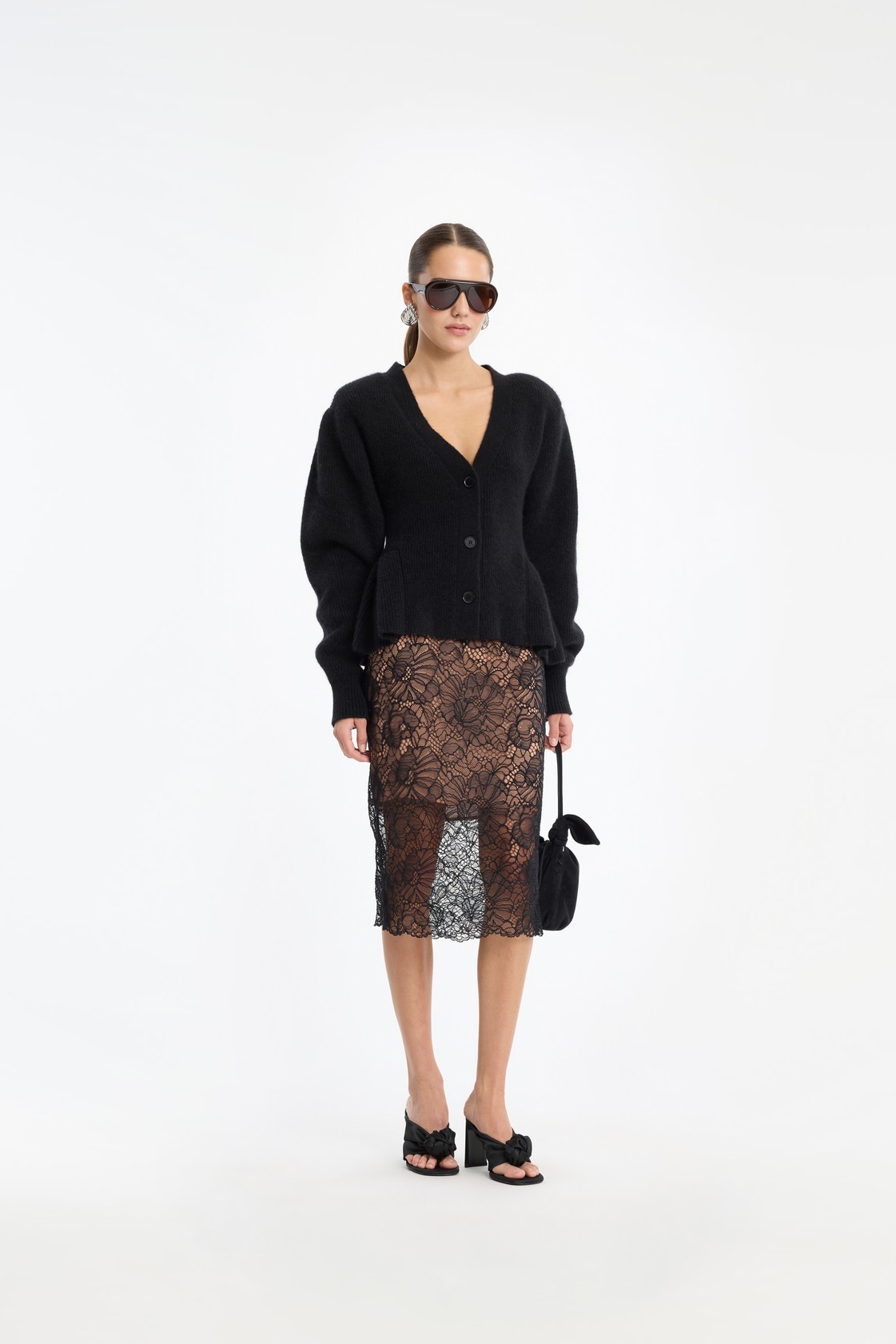 Lace Midi Pencil Skirt - Image 3