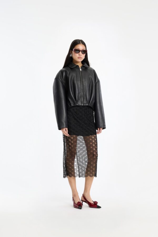 Bonded Boxy Leather Jacket