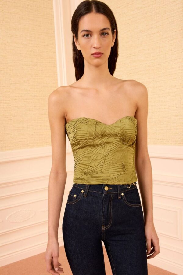 Heleen Satin Cropped Bustier
