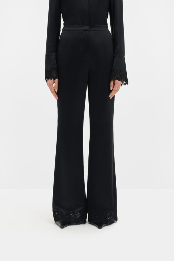 Marine Satin Lace Hem Pants - Image 2