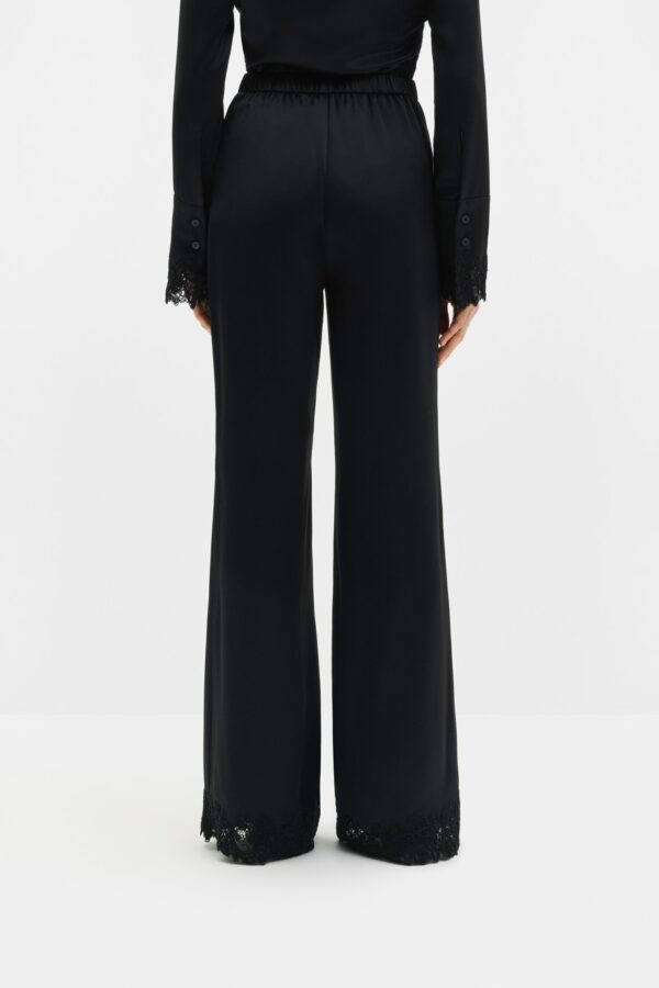 Marine Satin Lace Hem Pants - Image 3