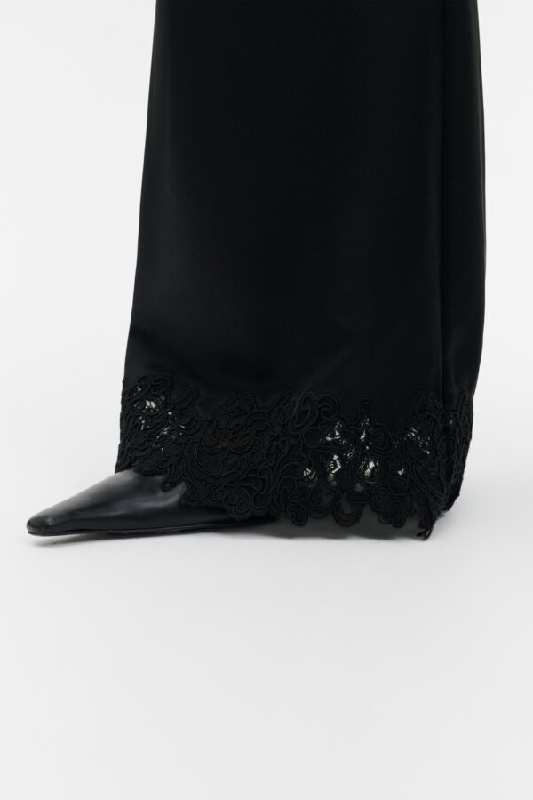 Marine Satin Lace Hem Pants - Image 4