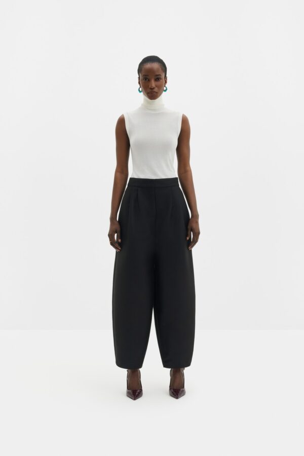 Smilla Barrel Leg Wool Trousers