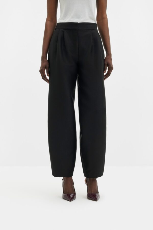 Smilla Barrel Leg Wool Trousers - Image 2