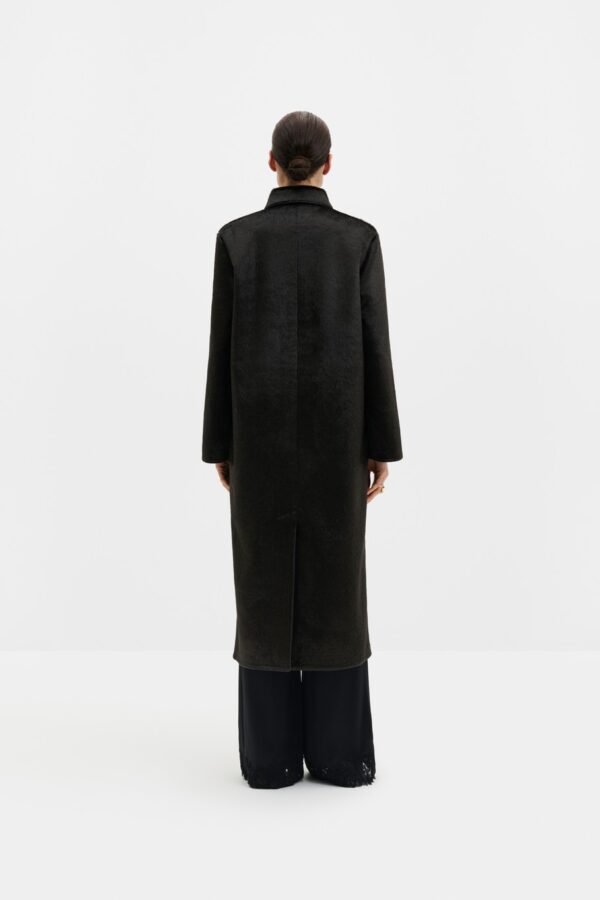 Pheobe Faux Pony Hair Long Coat - Image 2