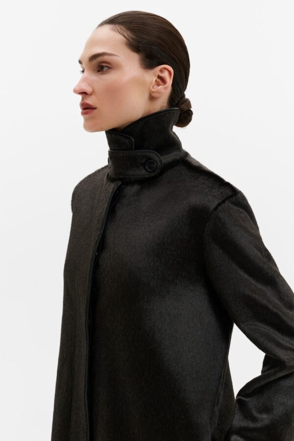 Pheobe Faux Pony Hair Long Coat - Image 3