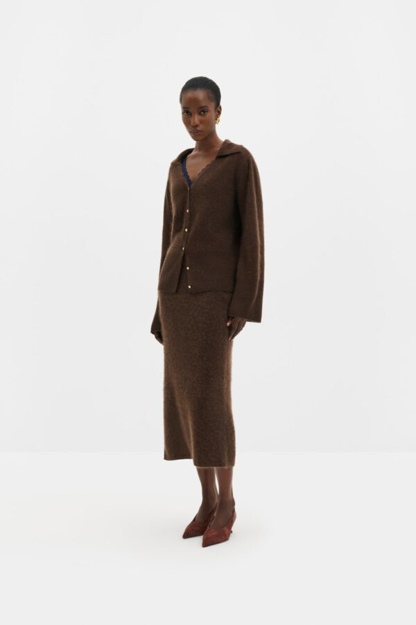 Lilian Brushed Wool Knitted Cardigan