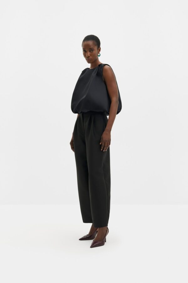 Valentina Knotted Shoulder Satin Top - Image 2