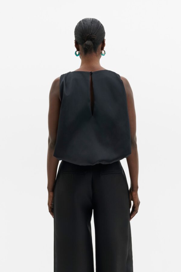 Valentina Knotted Shoulder Satin Top - Image 4