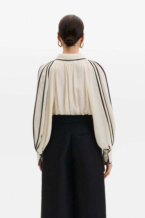 Bea Contrast Edge Chiffon Blouse - Image 3