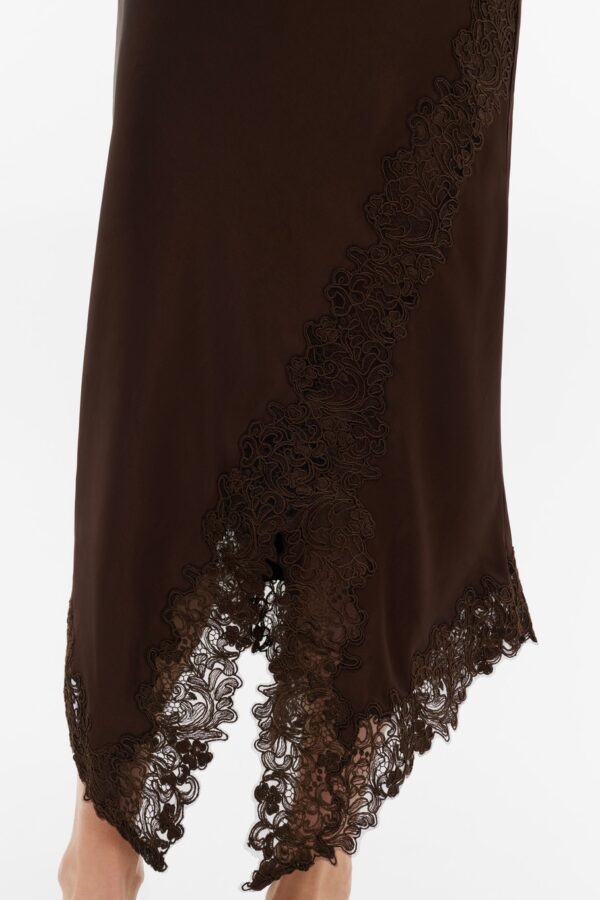 Heylin Asymmetric Lace Hem Midi Skirt - Image 4