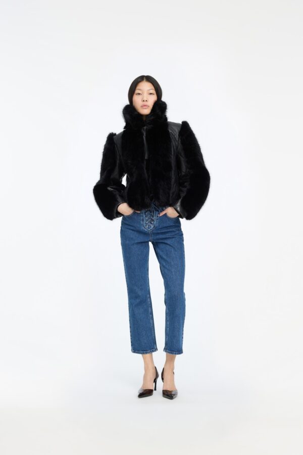 Faux Fur Leather Jacket