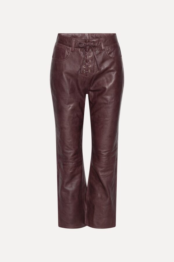 Flared Leather Capri Pants - Image 3