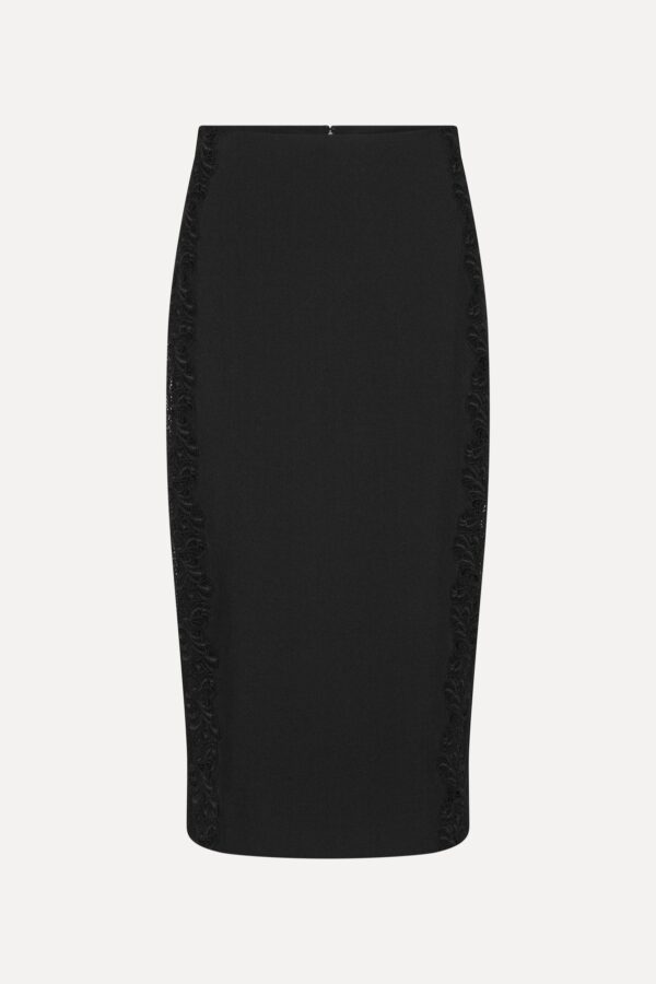 Lace Inserted Pencil Skirt