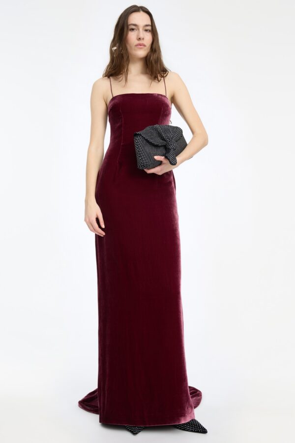 Silk Velvet Strap Dress - Image 2