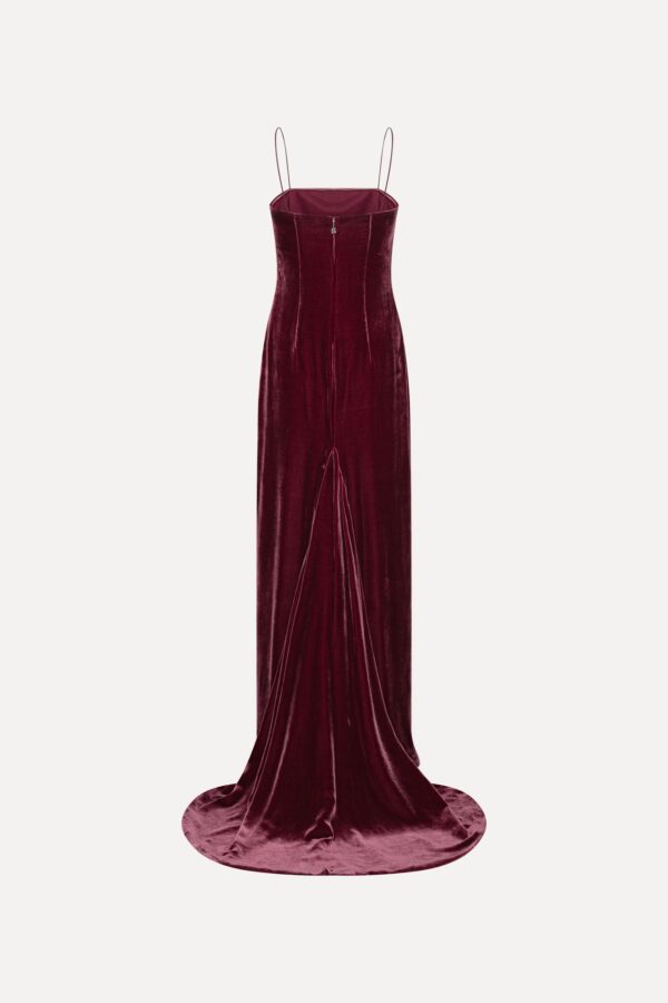 Silk Velvet Strap Dress - Image 4