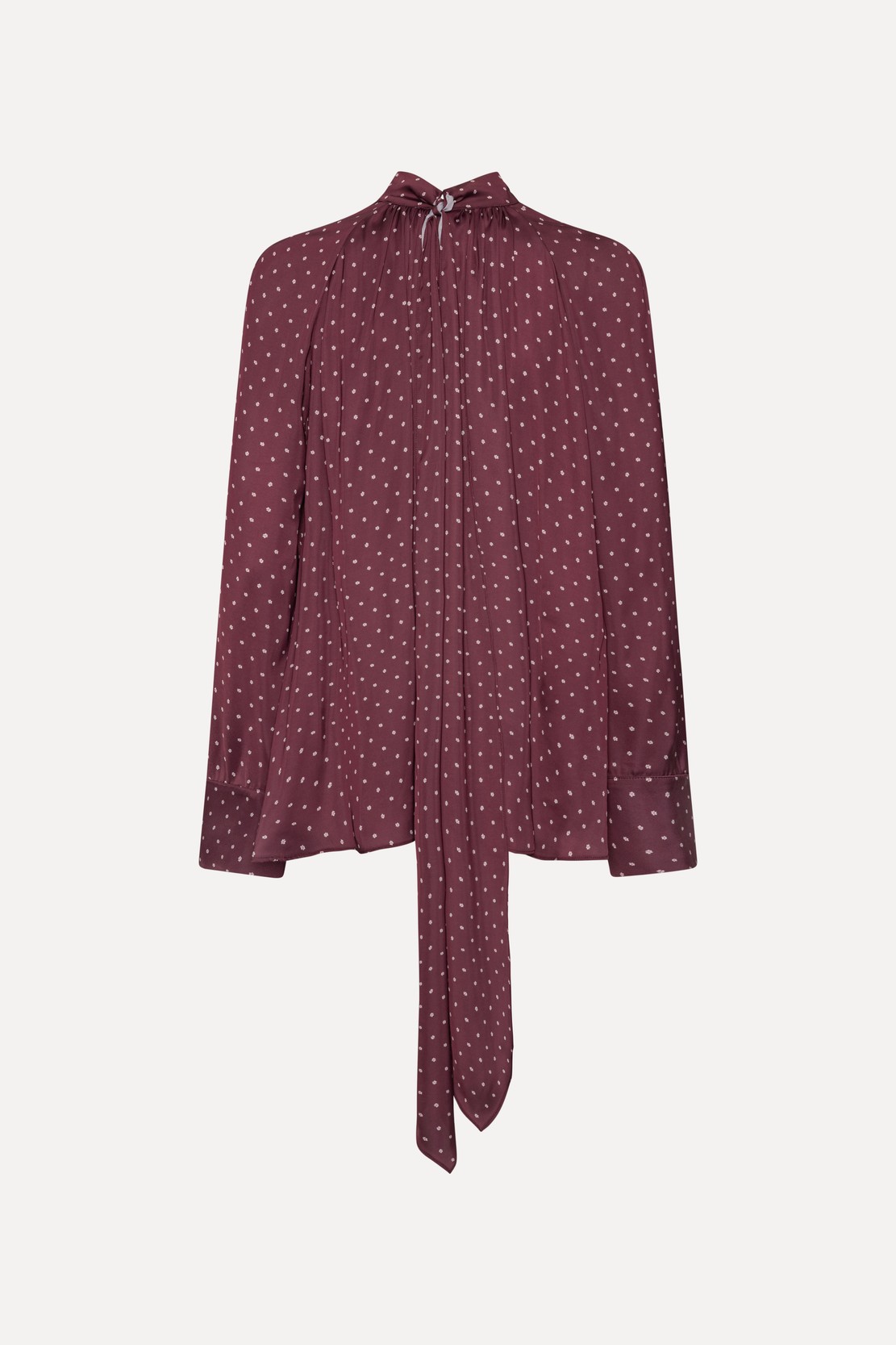 Dot Satin Bow Shirt - Image 4