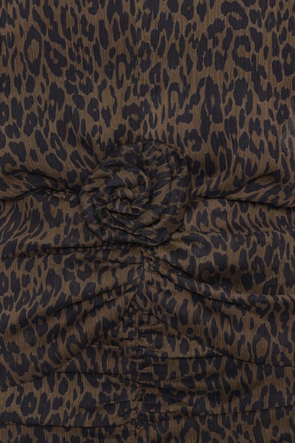 Ruched Flower Mini Dress - Image 3