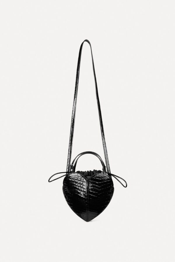 Patent Croco Heart Bag