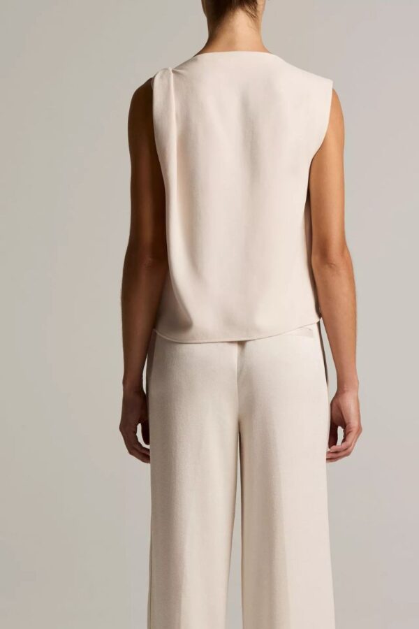 Draped Shoulder Sleeveless Top - Image 2