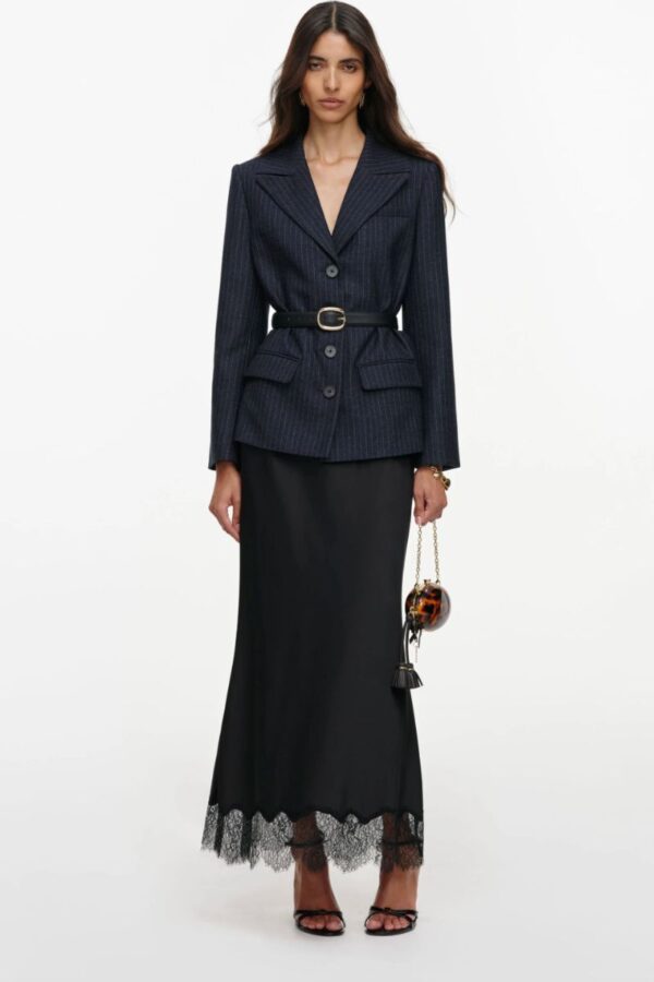 Tailored Blazer Satin Midi Dress