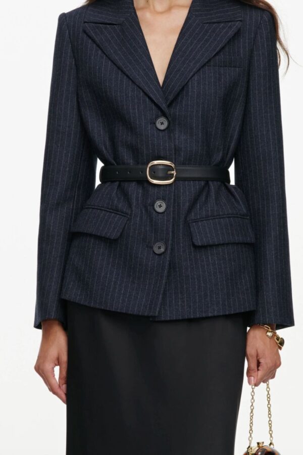 Tailored Blazer Satin Midi Dress - Image 3