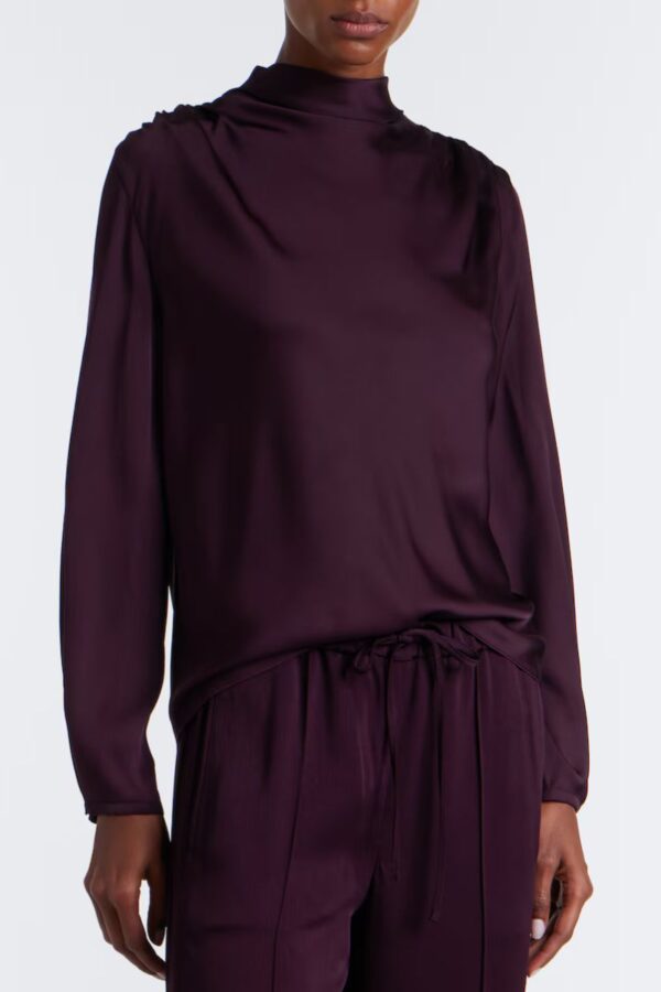 Draped Cowl Neck L/S Top - Image 2